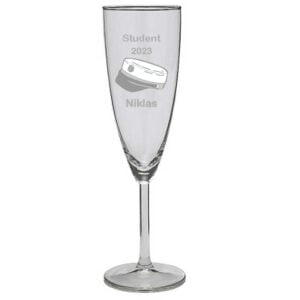 Studentergave det personlige champagneglas