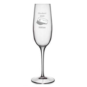 Champagneglas som studentergave