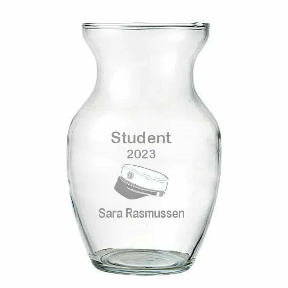 Studenter vase med navn og dato