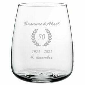 Glas vase til Guldbryllup